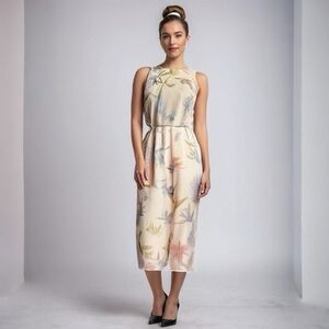 Scarlett Vintage Pastel Floral Sleeveless Maxi Dress Blue Purple Green Size 9-10